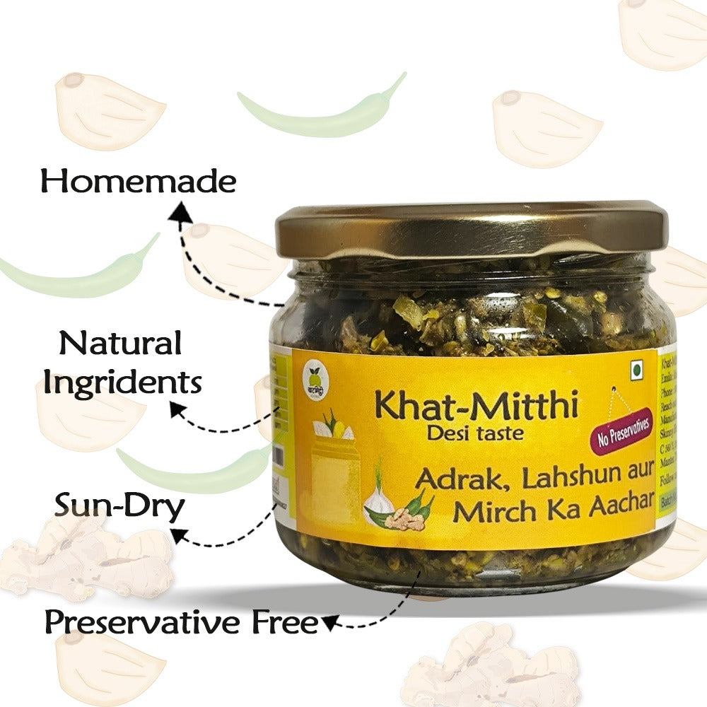 Pickle Combo | 4 in 1 pack | Stuffed Red Chilli Pickle, Mango Pickle, Jackfruit pickle, Ginger Garlic Green Chili pickle