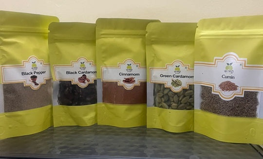 Whole Spices Combo pack 250 gm | 50 gm each of cumin, black pepper, Cinnamon, Black cardamom, cardamom |