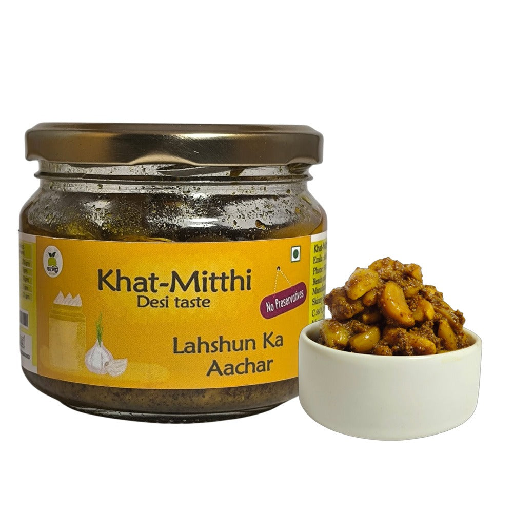 Garlic Pickle | Lahasun Ka Aachar | Homemade, Sun-Dried, Tangy & Salty | Traditional Homemade with no added preservative or chemicals |