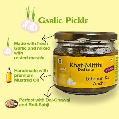 Garlic Pickle | Lahasun Ka Aachar | Homemade, Sun-Dried, Tangy & Salty | Traditional Homemade with no added preservative or chemicals |
