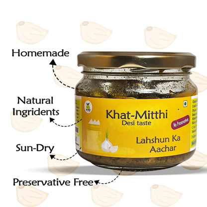 Garlic Pickle | Lahasun Ka Aachar | Homemade, Sun-Dried, Tangy & Salty | Traditional Homemade with no added preservative or chemicals |