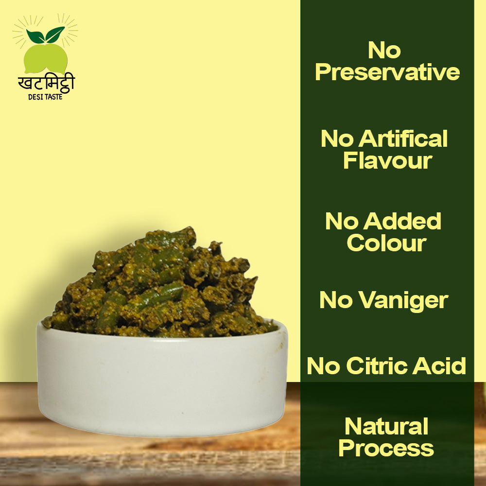 Homemade Green Chilli Pickle