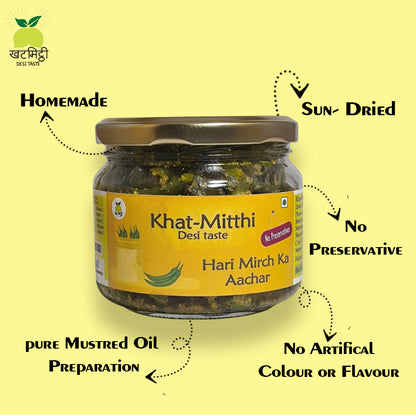 Preservative free Green Chilli Pickle
